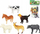 Set lodrash Gazelo Toys Domestic Animals Farm, 6 figura, 13cm, shumëngjyrësh