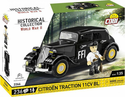 Set gureza ndërtimi Cobi Historical Collection Citroen Traction 11CV, 1:35, me figur ushtari, shumëngjyrsh