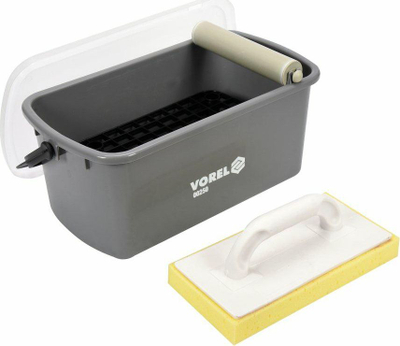 Set kosh për pllaka 10L + rul për shtrydhje + furçë pastrimi Vorel