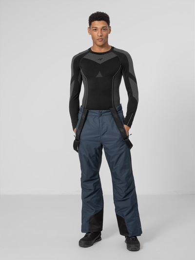 Ски панталони 4F H4Z22 SPMN001, Regular Fit, со ремени, темно сини