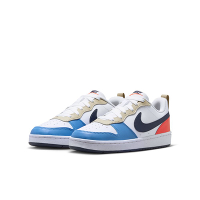 Atlete për fëmijë Nike Court Borough Recraft Low, lëkurë, përditshme, të bardha blu kuqe
