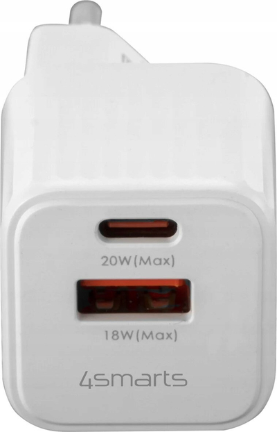Karikues muri 4smarts 540122, 20W, USB C edhe USB A, i bardhë