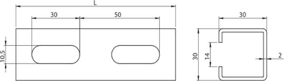 Profil montimi NICZUK THALE SZ A2.0 2000mm, 30x30mm, çelik i galvanizuar