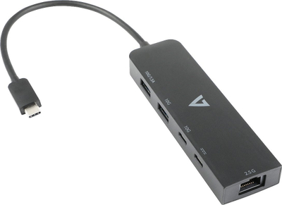 Adapter USB C në Ethernet 2.5G, hub 3x USB A, gri