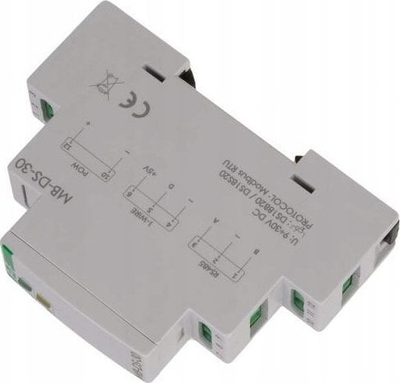 Modul matës temperature F&amp;F MB-DS-30, 30 kanale, RS-485 Modbus RTU, për shina DIN