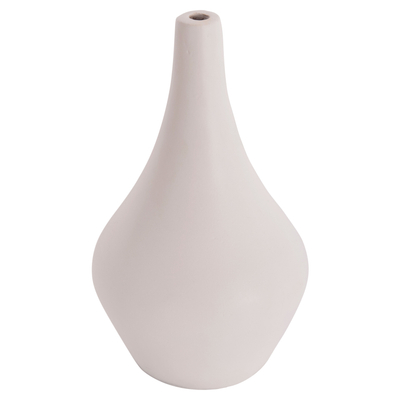Vazo dekorative tavoline Deni HM4663.02S, fiber cement, 15x27 cm, e bardhë