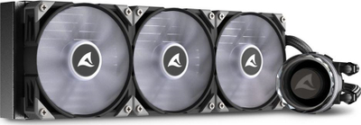 Sistem ftohjeje me ujë Sharkoon S90 RGB, radiator 360mm, 3 llapa ftofëse RGB, i zi