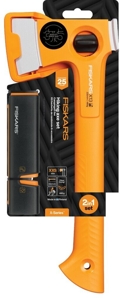 Set sëpatë kampingu Fiskars X-Series X13 me mprehës