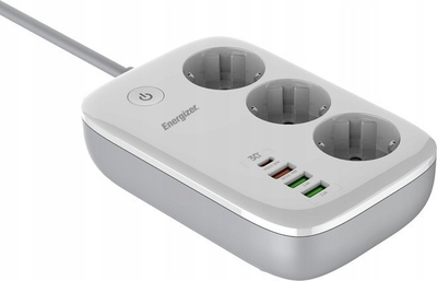 Shirit elektrik i zgjuar Energizer EPB2500W02EU, 3 priza, WiFi, 2m, i bardhë