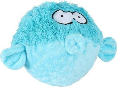 Lodër pelushi për qen Coockoo Gary, top me fishkëllimë, blu e çelët