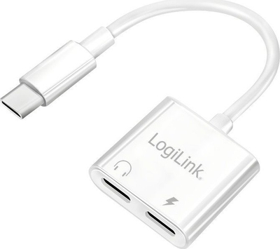 Adapter audio LogiLink USB C, 2x USB C, 60W PD, i bardhë