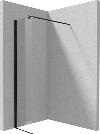 Panel dushi Deante Kerria Plus Walk in S, 30 cm, xham i tejdukshëm, nero
