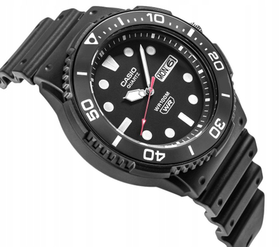 Ora dore Casio Standard MRW230H-1E1, analoge, rezistente 100m, e zezë