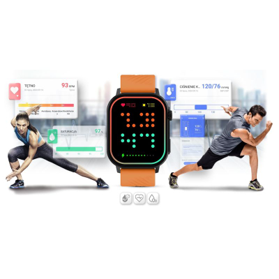 Ora inteligjente Gravity GT15-2, ekran 2.04", Bluetooth për thirrje, portokalli me të zezë