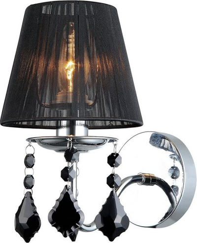 Aplice murale Netlighting, 1xE14, strukturë kromi, abazhur i zi