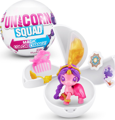 Lodër surprizë ZURU 5 Surprise Unicorn Squad Series 7, magji ndryshim ngjyre
