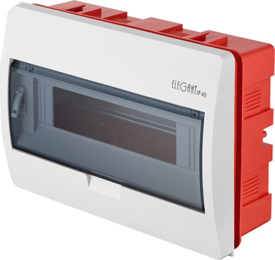 Kasetë shpërndarëse Elektro-Plast Elegant 2413-01, 1x12 module, IP40, e bardhë