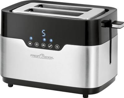 Toaster ProfiCook PC-TA 1170, 920W, 2 feta, i zi me argjend