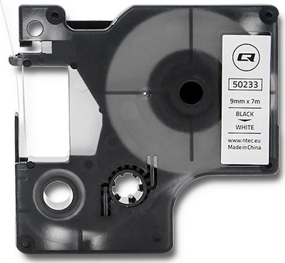 Shirit Qoltec për DYMO D1 40913, 9mm x 7m, i bardhë / i zi