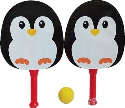 Set raketash me shkumë Adar Penguin, me top, shumëngjyrësh
