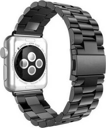 Rrip metalik Mercury për Apple Watch, 38/40/41mm, çelik inox, i zi