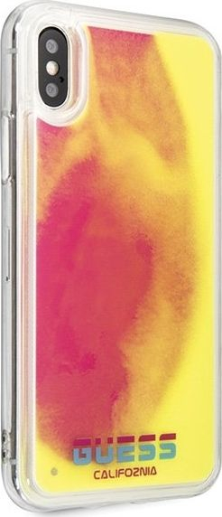 Kapak telefoni Guess Glow in the Dark për iPhone X/Xs, TPU, sand pink