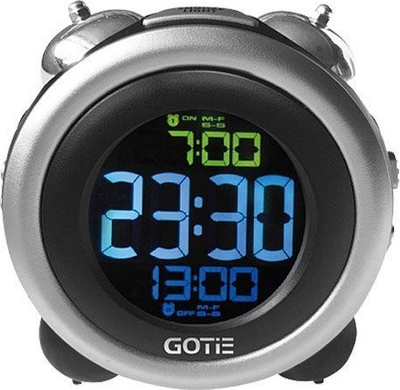 Будилник Gotie GBE-300S, дигитален, два аларми, сребрен