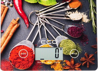 Peshore kuzhine digjitale ECG KV 117 Chilli, sipërfaqe xhami, me erëza, shumëngjyrëshe