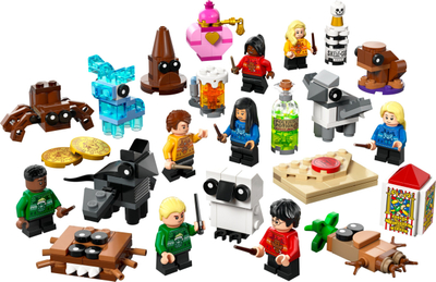 Kalendar aventurë LEGO Harry Potter 2025, set për me bo figura, shumëngjyrësh