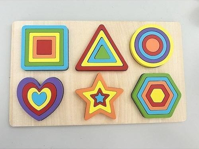 Puzzle druri Smily Play SPW84986, 27 elemente, forma gjeometrike, shumengjyrëshe