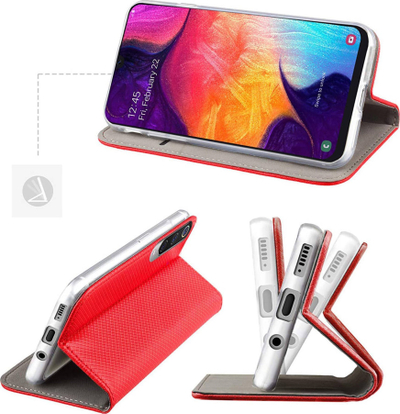 Këllëf telefoni Smart Book (kaburë) për Xiaomi Redmi Note 12S, me kapak palos, me magnet, i kuq