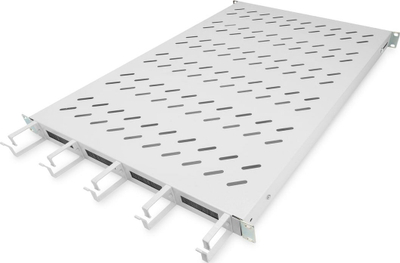 Rraf për kabinet rrjeti Digitus Shelf, 19", me menaxhim kabllosh, i bardhë