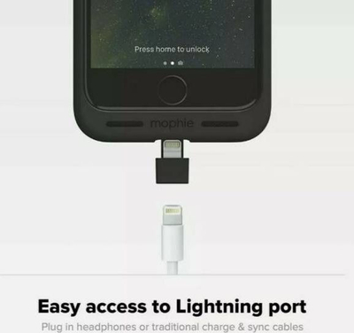 Mbrojtëse me bateri Mophie Charge Force për iPhone 7, wireless, e zezë