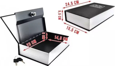 Kasafortë në formë libri Safe Box, kasetë metalike, mekanizëm mbylljeje, shumëngjyrëshe