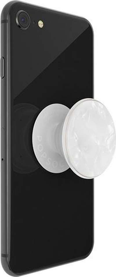 Mbajtëse telefoni PopSockets PopGrip, me ngjitës, Acetate Pearl White, e bardhë perlë