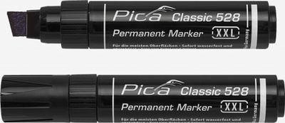 Marker permanent Pica Classic XXL, majë e pjerrët 4-12mm, i zi