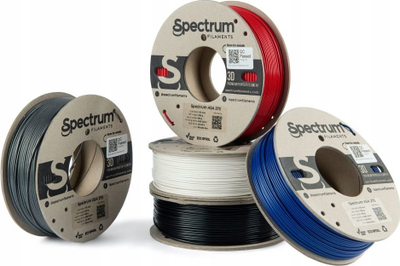 Set filament 3D Spectrum ASA 275, 1.75mm, 5x250g, miks ngjyrash Polar White, Deep Black, Silver Star, Navy Blue, Bloody Red
