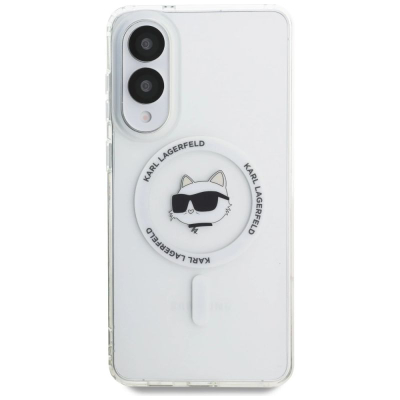 Mbulesë telefoni Karl Lagerfeld Choupette Head për Samsung Galaxy S25 Edge, me MagSafe, e bardhë