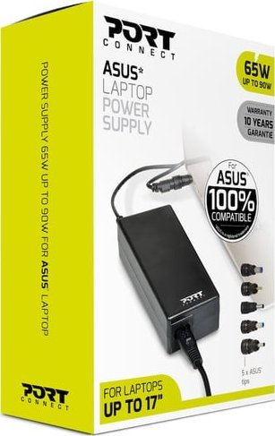 Adapter karikues Port Designs 900093-AS, 90W, universal për laptop, i zi