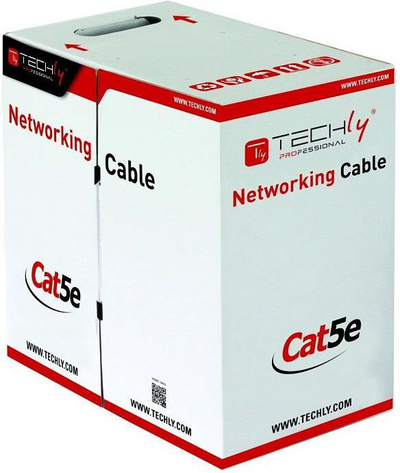 Kabllo rrjeti Techly U UTP Cat5e, 305m, shumëfilar, gri