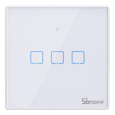 Çelës i mençur Sonoff T2 EU TX, WiFi RF 433, 3 kanale, i bardhë