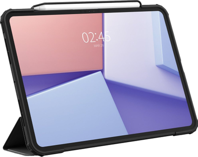 Kapak Spigen Air Skin Pro për iPad Pro 11" M4 2024, kapak magnetik që hiqet, pjesa mbrapa transparente, vend për Pencil, ngjyrë e zezë