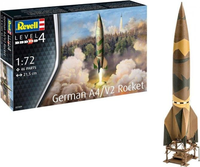 Model plastik Revell German A4 V2 Rocket 03309, shkallë 1:72, i zi me të bardhë