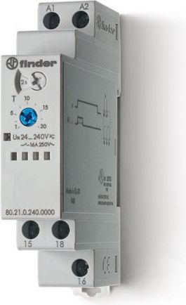 Rele kohore Finder 80.21, 1P 16A, 24-240V AC DC, 0.1s-24h