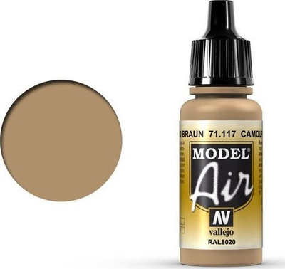Bojë akrilike Vallejo Model Air Camouflage Brown RAL8020, 17ml, mat, kafe