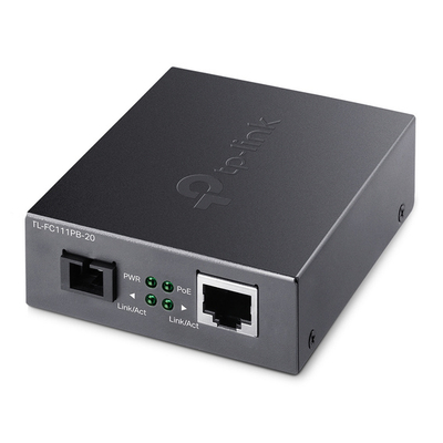 Media konvertues rrjeti TP-Link FC111PB-20, 10/100 Mbps, single-mode 20 km, i zi