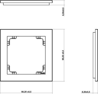 Kornizë Karlik Deco, 90 x 90 x 8 mm, e zezë