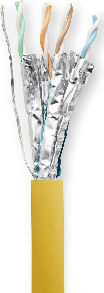 Мрежен кабел Vivolink PROCAT40, 40 m, Cat6a F FTP, жолт