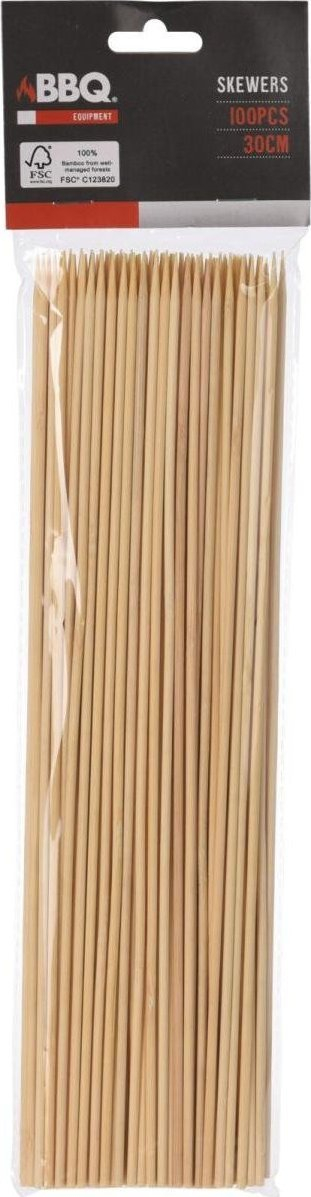 Shkopinj BBQ bambuje BLT-100, 30 cm, 100 copë, natyral