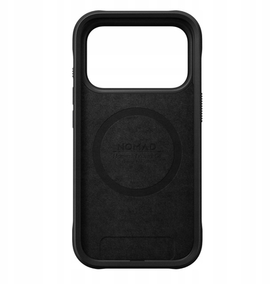 Kapak telefoni Nomad Rugged për iPhone 17 Pro, lëkurë Horween, i zi